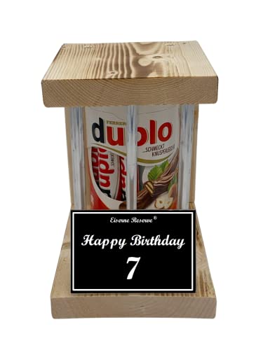 duplo Riegel - Notfall Reserve Metallstäbe - (10 x 18,2 g) Happy Birthday 7 - Geschenk zum 7. Geburtstag von Genial-Anders