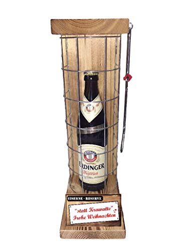 Geschenk Weihnachten Mann Frau Freund Freundin Erdinger Weißbier - Eiserne Reserve Gitter incl. Säge - Geschenk für Weihnachten -r- statt Krawatte Frohe Weihnachten von Genial-Anders