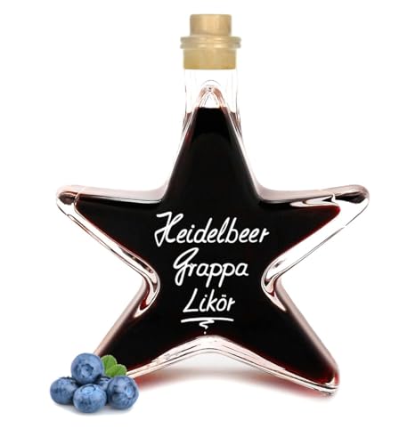 10x Heidelbeer Grappa Likör in Sternflasche 0,2 L 25% Vol Mengenrabatt von Geniess-Bar!