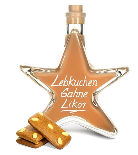 10x Lebkuchen Sahnecreme Likör 0,2 L Sternflasche Mengenrabatt Weihnachtsflasche Stern Flasche Geschenk Präsent Geschenkflasche 10x 200ml von Geniess-Bar!