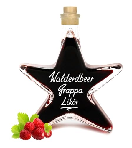 10x Walderdbeer Grappa Likör 0,2 L Sternflasche mit wunderbarer Duft- & Fruchtnote 18% Vol. Mengenrabatt von Geniess-Bar!