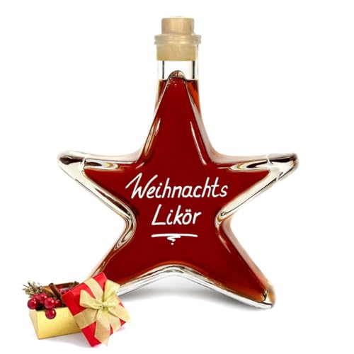 10x Weihnachtslikör Sternflasche 0,2 L Beeren Kräuter & Rum 22% Vol. Stern Flasche Geschenk 10x 200ml Geschenkflasche von Geniess-Bar!