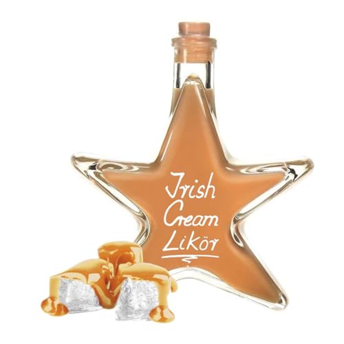 5x Irish Cream Whiskey Sahne Likör Sternflasche 0,2 L 17% Vol. Mengenrabatt Weihnachtsflasche Stern Flasche Sahnelikör Geschenk Geschenkflasche 5x 200ml von Geniess-Bar!