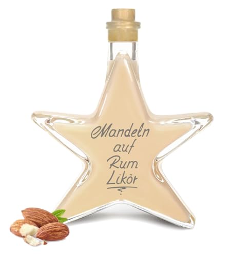 5x Mandel auf Rum Likör 0,2L Sternflasche nach gerösteten Mandeln & Rum 18% Vol von Geniess-Bar!