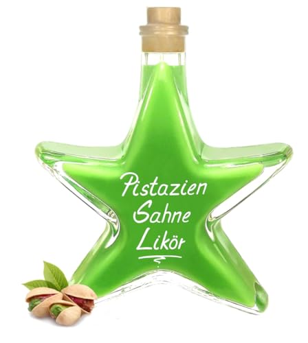 5x Pistazien Sahnecreme Likör Sternflasche 0,2 L Manufaktur Qualität 16% Vol Mengenrabatt von Geniess-Bar!