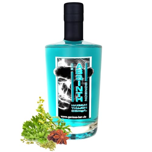 Absinth Arctic Blue 0,35L Eisbonbon - 55% Vol - Mit maximal erlaubten Thujon 35mg/L von Geniess-Bar!