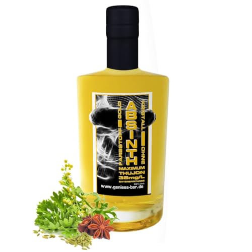 Absinth Gold Kristall 0,5L ohne Farbstoff mit maximal erlaubtem Thujongehalt 35mg/L 55% Vol. von Geniess-Bar!