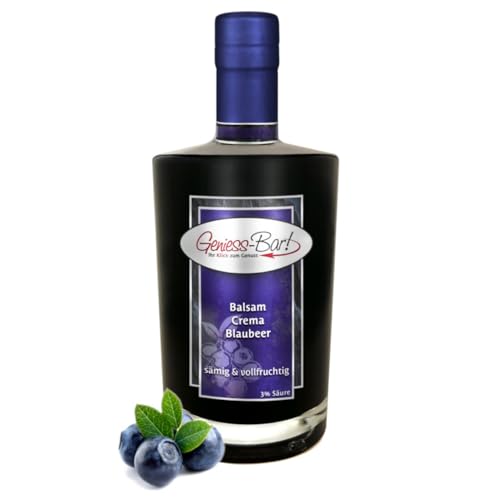 Geniess-Bar! Balsamico Creme Blaubeer (0,7 Liter) - Premium Crema di Aceto Balsamico di Modena IGP mit 3% Säure von Geniess-Bar!