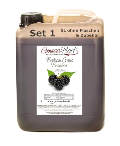 Geniess-Bar! Balsamico Creme Brombeer (5 Liter) - Premium Crema di Aceto Balsamico di Modena IGP mit 3% Säure von Geniess-Bar!