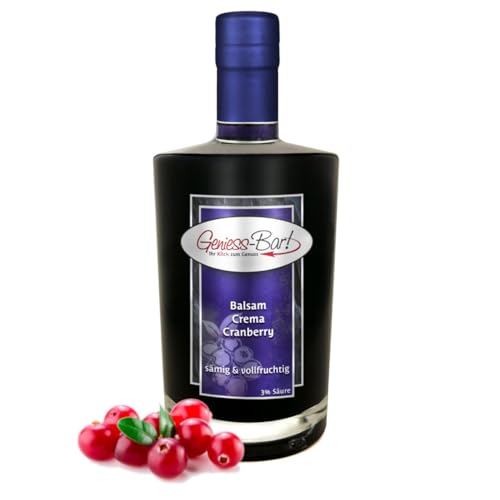 Geniess-Bar! Balsamico Creme Cranberry (0,7 Liter) - Premium Crema di Aceto Balsamico di Modena IGP mit 3% Säure von Geniess-Bar!