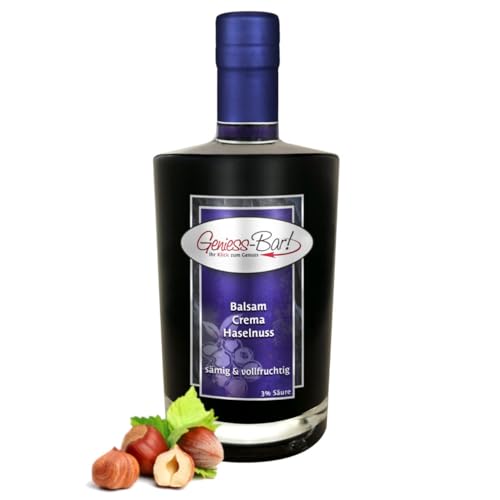 Geniess-Bar! Balsamico Creme Haselnuss (0,7 Liter) - Premium Crema di Aceto Balsamico di Modena IGP mit 3% Säure von Geniess-Bar!