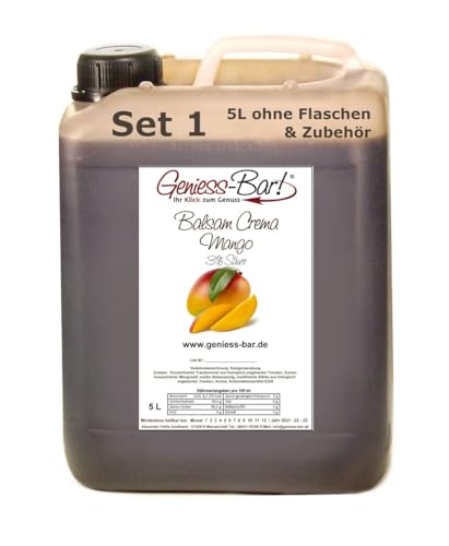 Geniess-Bar! Balsamico Creme Mango (5 Liter) - Premium Crema di Aceto Balsamico di Modena IGP mit 3% Säure von Geniess-Bar!