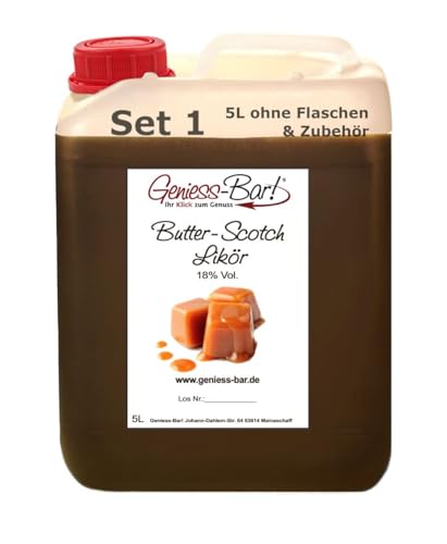 Butter Scotch Likör 5L Sehr aromatisch bonbonartig & lecker 18% Vol. von Geniess-Bar!