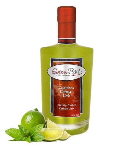 Caipirinha Limettenlikör 0,7 L spritzig fruchtiger Cocktail Likör 16% Vol von Geniess-Bar!