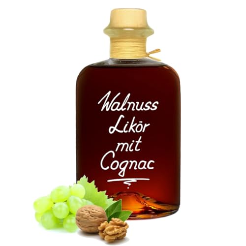 Walnuss Likör mit Cognac verfeinert (10% Volumenanteil) 0,5L samtweich und sehr aromatisch 28% Vol von Geniess-Bar!