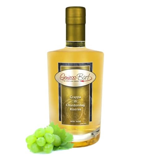 Grappa Chardonnay Riserva holzfassgereifte Edelgrappa 0,5L sehr mild 40% Vol. von Geniess-Bar!