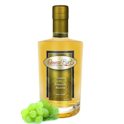 Grappa Prosecco Riserva 0,5L holzfassgereifte Spitzengrappa sehr mild! 40% Vol von Geniess-Bar!