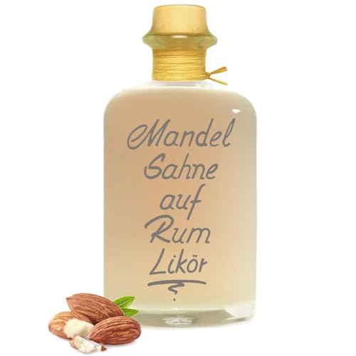 Mandelsahne auf Rum Likör 0,5L Cremig & herrlicher Duft nach gerösteten Mandeln & Rum 18% Vol von Geniess-Bar!