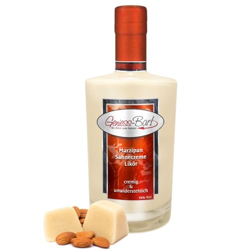 Marzipan Sahne Creme Likör 0,7L - ein Traum von Mandeln und Sahnecreme 16% Vol. von Geniess-Bar!