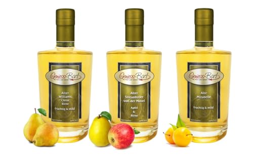 Obstler Trio 3x0,5L Alter Williams Mirabelle Streuobstler Fruchtig & sehr mild! 40% Vol. von Geniess-Bar!