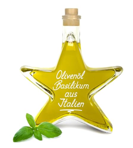 Olivenöl Basilikum aus Italien 0,2 L Sternflasche - extra vergine kaltgepresst von Geniess-Bar!