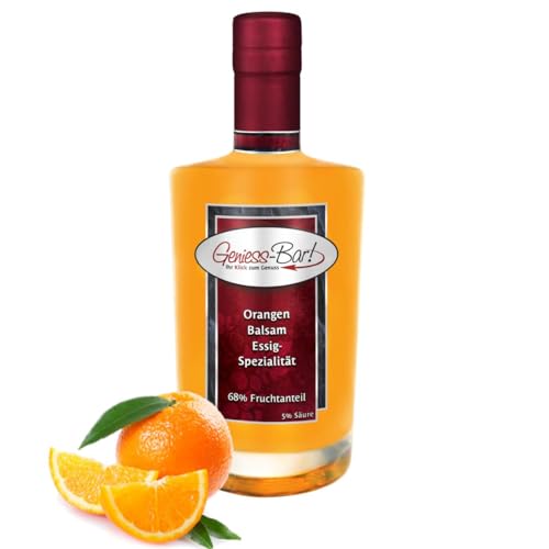 Orangen Balsam Essig - Spezialität 0,7L mit 68% Fruchtanteil & intensiver Fruchtnote sehr mild 5% Säure von Geniess-Bar!