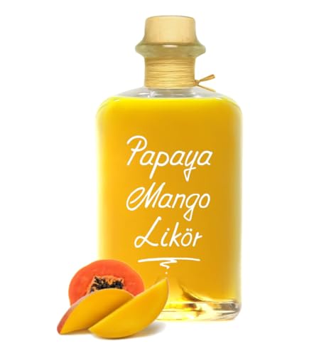 Papaya Mango Likör 0,5L 18% Vol. herrlich exotisch mit intensiver Frucht von Geniess-Bar!