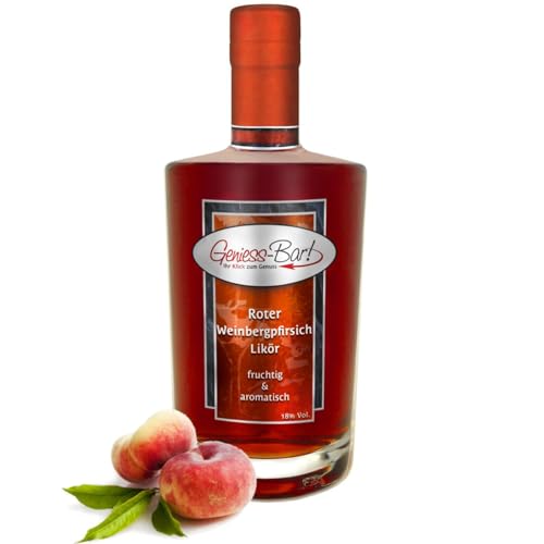 Roter Weinbergpfirsich Likör 0,5L saftig aromatisch & lecker! 18% Vol von Geniess-Bar!