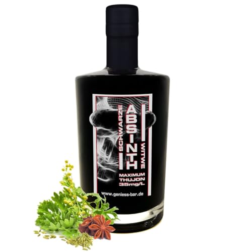 Schwarzer Absinth 0,5L Schwarze Witwe maximal erlaubter Thujongehalt 35mg/L 55% Vol. von Geniess-Bar!