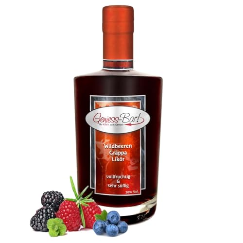 Wildbeeren Grappa Likör 0,5L beeindruckend aromatisch & opulent 20% Vol. von Geniess-Bar!