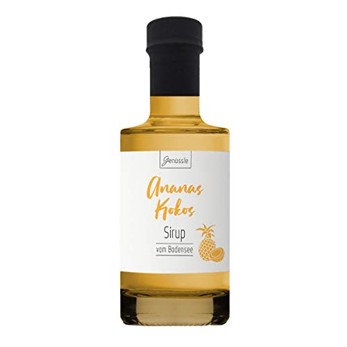 BIO Ananas-Kokos-Sirup 200ml - Genüssle Ananas Kokos Sirup vom Bodensee - Ananassirup aus rein natürlichen Zutaten und ohne Zusatzstoffe von Genüssle