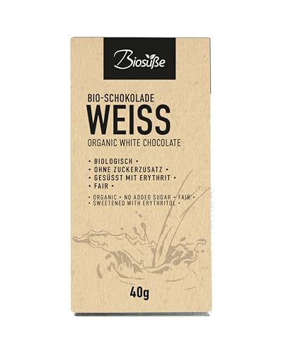 Genuss ohne Reue - biosüße bio-Schokolade Weiss - 40 g - 12er Pack von Genuss ohne Reue