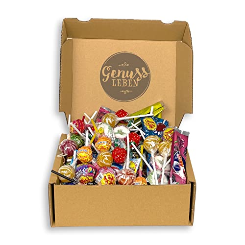 Genussleben Box mit 900g Lollies im Mix von Chupa Chups, K?fa, nimm2 und vielen mehr, S?ssigkeiten in Grosspackung von Genussleben