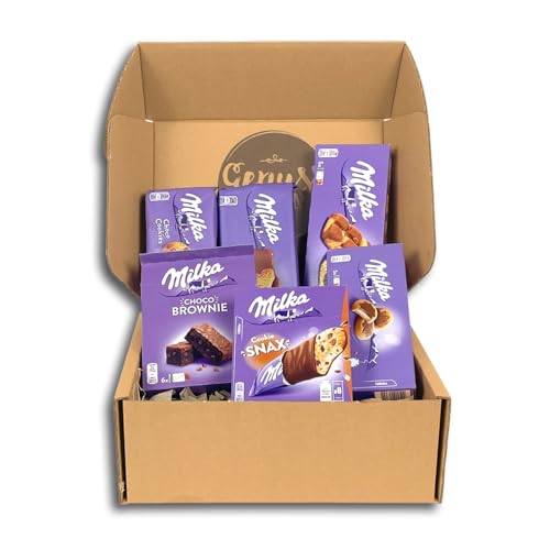 Genussleben Box mit 500g Milka Produkten sortiert - eine Entdeckungsreise für Büro, zu Hause oder als Geschenk. von Genussleben