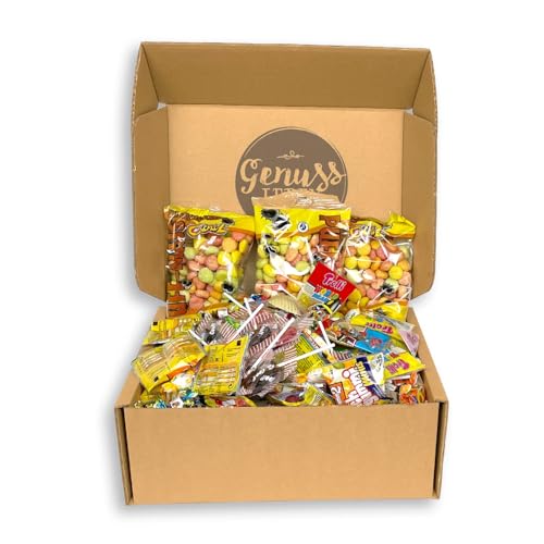 Genussleben Faschingbox mit 1000g Süßigkeiten Wurfmaterial wie Bonbons, Lollys und Fruchtgummis, Vorratsbox für Fasching Karneval von Genussleben