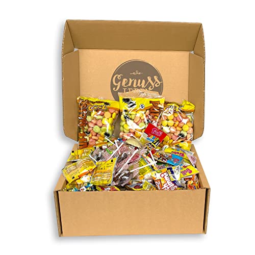 Genussleben Faschingbox mit 1600g Wurfmaterial wie Bonbons, Lollys und Fruchtgummis, Vorratsbox f?r Fasching/Karneval von Genussleben