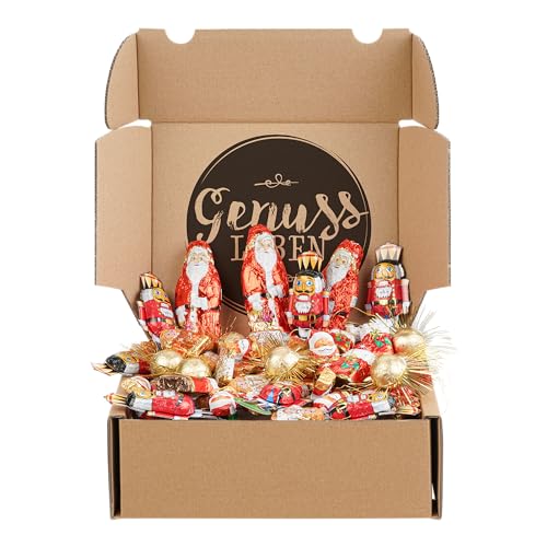 Genussleben Weihnachts-Box mit festliche Schokofiguren im Mix 500g von Genussleben