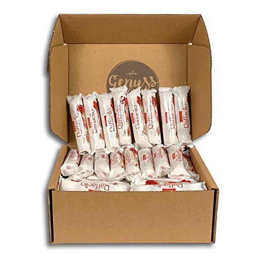 Genussleben XXL Box mit Ferrero Raffaello 1300g, Praline mit wei?er Milchcreme 128 St?ck, Mandeln und Kokos, S??igkeiten in Gro?packung von Genussleben