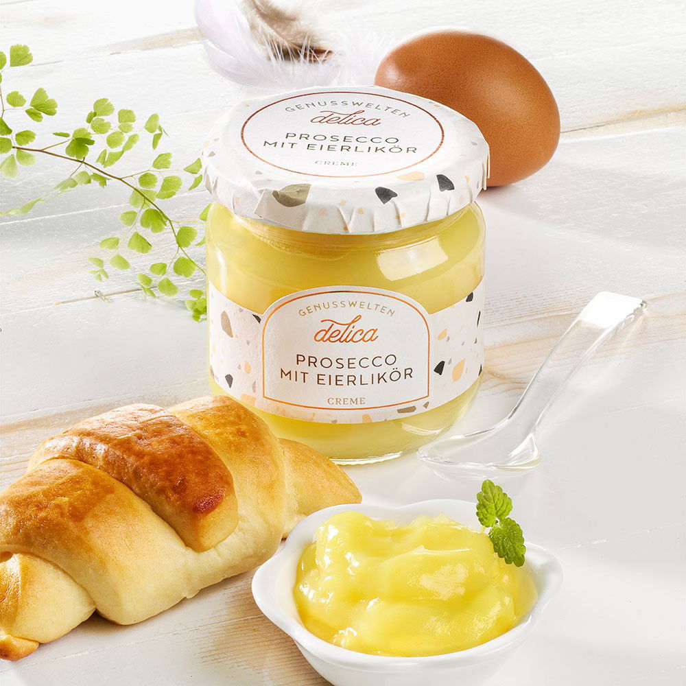 Aufstrich Prosecco Creme mit Eierlikör von Genusswelten delica