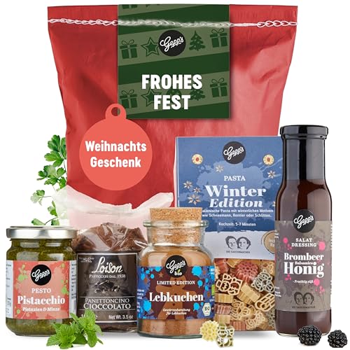 Gepp's Feinkost Frohes Fest Wundertüte zu Weihnachten I festliches Weihnachts-Geschenk mit Winter-Pasta, Lebkuchen-Gewürz uvm. I Delikatessen Geschenk für Männer & Frauen im Advent von Gepp's