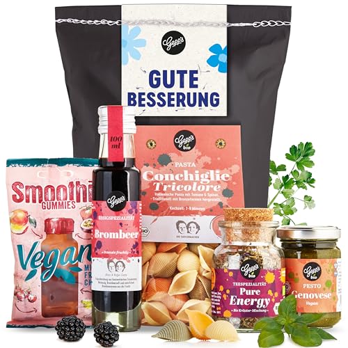 Gepp’s Feinkost Gute Besserung Wundertüte I Gefüllter Geschenkkorb mit Delikatessen für Genesungswünsche I Get well soon Geschenk zur Aufmunterung I Bio Trostpflaster nach eigener Rezeptur von Gepp's