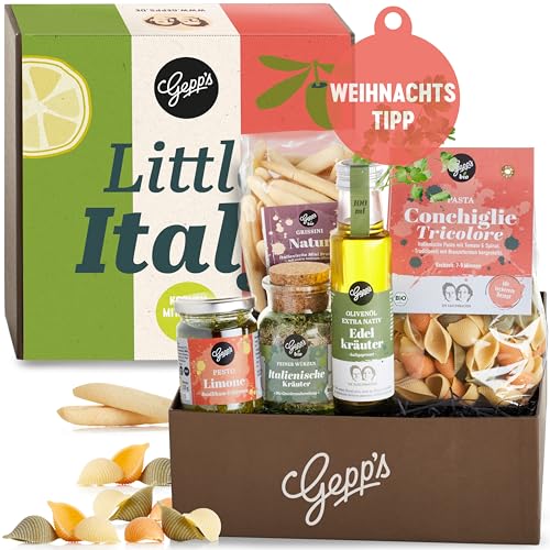 Gepp’s Feinkost Little Italy Geschenkbox I Geschenkkorb gefüllt mit hausgemachter BIO Pasta & feinsten italienischen Spezialitäten I Gourmet Italien Geschenkidee für Männer & Frauen von Gepp's