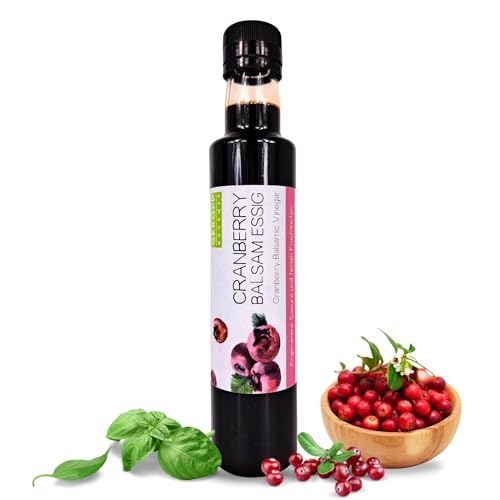 GEROPP-GOURMET Cranberry Balsam Essig | 250ml | 3% Säure | Premium Essigzubereitung | Der fruchtige Kick für ihre Salate, Desserts, Lieblingsgerichte | Geschenk für Männer und Frauen von Geropp Gourmet