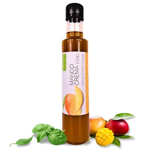 GEROPP-GOURMET Mango-Crema Essig | 250ml | 3% Säure | Premium Essigzubereitung | Der fruchtige Kick für ihre Salate, Desserts, Lieblingsgerichte | Geschenk für Männer und Frauen von Geropp Gourmet