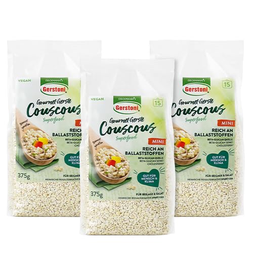 Gerstoni Gersten Couscous 3 x 375g, ohne Weizen, POWERFOOD aus regionalem Anbau von Gerstoni