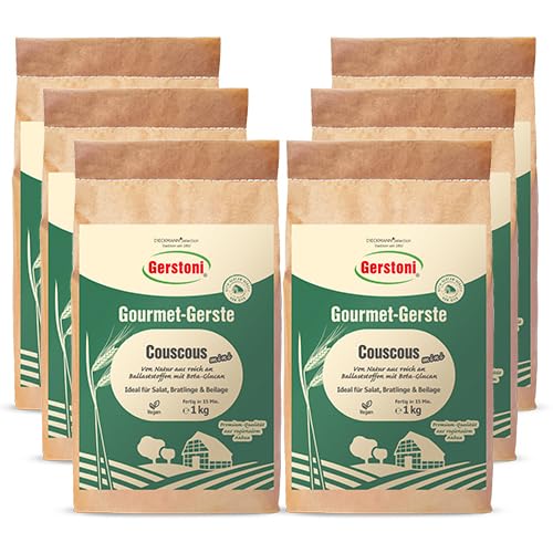 Gerstoni Gersten Couscous 6 x 1kg, ohne Weizen, POWERFOOD aus regionalem Anbau von Gerstoni