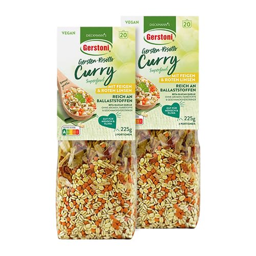 Gerstoni Gersten-Curry (2x225g) mit roten Linsen & Feigen für 2-4 Portionen, fertig in 18 Minuten von Gerstoni