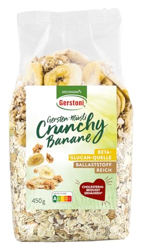 Gerstoni Gersten-Müsli Crunchy Banane 3 x 450 g - Ballaststoffreich mit Gersten-Beta-Glucan von Gerstoni