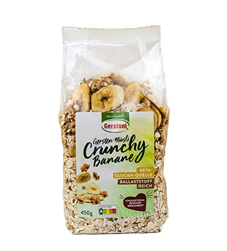 Gerstoni Gersten-Müsli Crunchy Banane 450 g - Ballaststoffreich mit Gersten-Beta-Glucan von Gerstoni