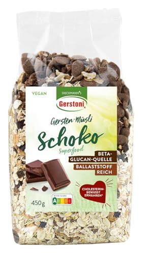 Gerstoni Gersten-Müsli Schoko (12x450g), ballaststoffreiches Schokomüsli mit Gerstenflocken und Beta-Glucan von Gerstoni